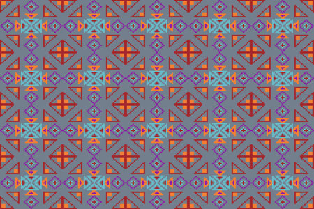 Pixel art vector Fabric Morocco, geometric ethnic pattern seamless,Pixel pattern art wallpaper...