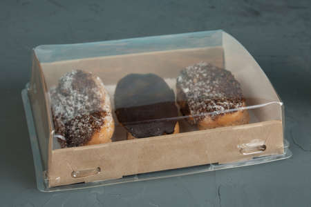 Eco-friendly packaging - carton packaging for food, beverage and delivery, recyclable packagingの写真素材