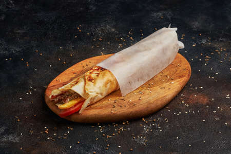 Falafel Wrap - Fast Food, dark photography