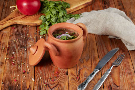 Traditional dish with beans - lobio, georgian cuisine