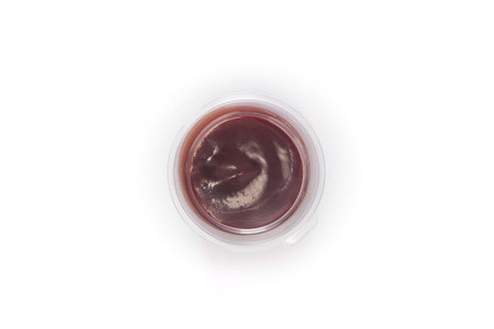 Bowl of teriyaki sauce top viewの写真素材