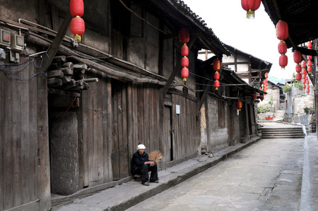 Traditional village--- Chongqing, China townのeditorial素材