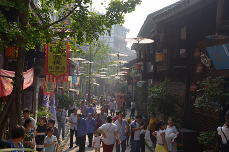 Chongqing  anju town street viewのeditorial素材