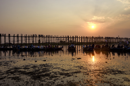 Mandalay Ebony Bridge sceneryのeditorial素材