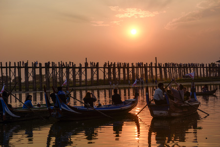 Mandalay Ebony Bridge sceneryのeditorial素材