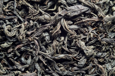 Background, texture. Dry leaves of black tea. Macro photoの写真素材
