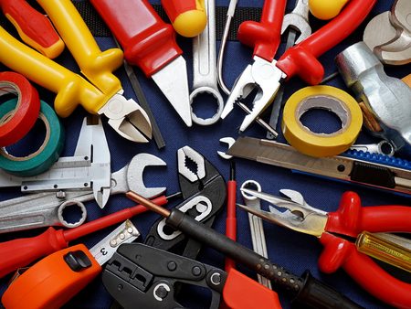 Instruments. Tool set. Tools and tools for performing different jobs.