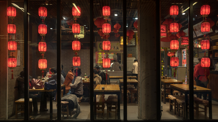 Dinner of Spring Festival at restaurant