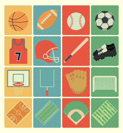 team sports iconsのイラスト素材