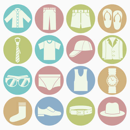 gent clothes icons setのイラスト素材