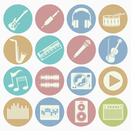 music icons setのイラスト素材