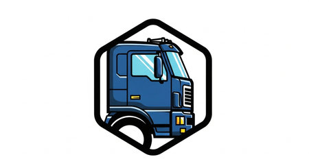 Truck icon on the white background. Vector illustration. Eps 10.の素材