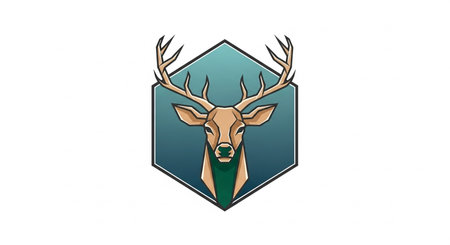 Deer head with antlers on a white background. Vector illustration.の素材