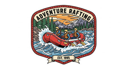 Rafting and rafting. Vector illustration of a rafting team.の素材