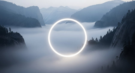 Sunrise in Yosemite National Park, California, United States of Americaの素材