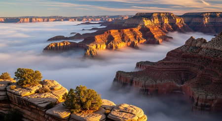 Sunrise over the Grand Canyon National Park, Arizona, United Statesの素材