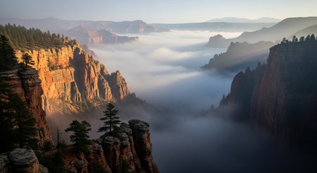 Foggy morning in Bryce Canyon National Park, Utah, USAの素材
