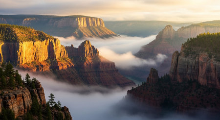 Sunrise at the South Rim of the Grand Canyon National Park, Arizonaの素材
