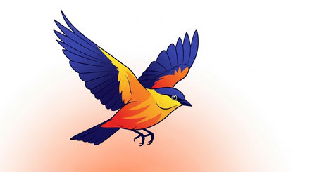Colorful bird on white background. Vector illustration for your design.の素材
