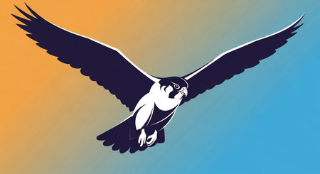 Eagle on the blue background. Vector illustration for your design.の素材