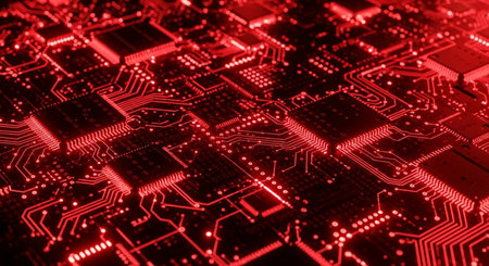 Circuit board background. 3d rendering, 3d illustration.の素材