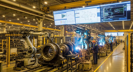 Assembly line of the Automotive industry in Moscow. It is the largest automotive manufacturing company in the world.の素材
