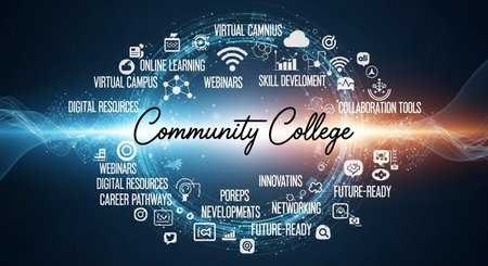 Digital composite of Cloud Computing text and icons against blue background with technology interfaceの素材