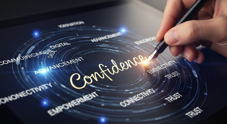 The concept of business, technology, the Internet and the network. A young entrepreneur working on a virtual screen of the future and sees the inscription: Governmentの素材