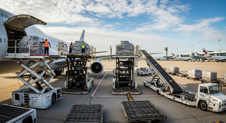 aircraft at Frankfurt Airportの素材