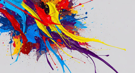 Abstract paint splashes isolated on white background. Colorful background.の素材