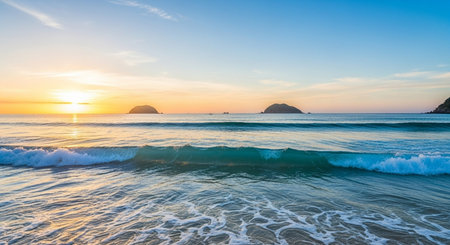 Beautiful sunset at the beach of El Nido, Palawan, Philippinesの素材