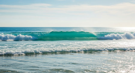 Beautiful waves in the ocean on the beach. Seascapeの素材