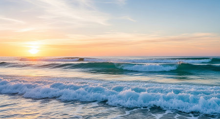 Sunset on the beach. Beautiful seascape. Nature composition.の素材