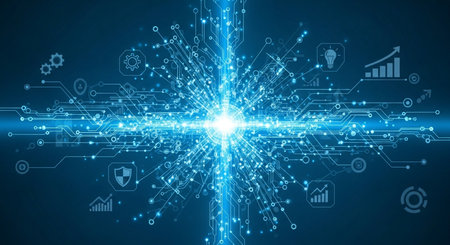 Abstract technology background. Vector illustration. Network and innovation concept. Graphic concept for your designの素材