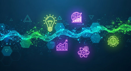 Abstract technology background. Futuristic user interface. Vector illustration for your designの素材