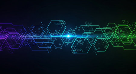Abstract hexagon technology concept background. Vector illustration for your design.の素材