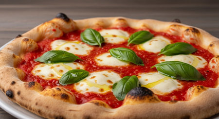 Pizza Margherita with mozzarella cheese, tomato and basilの素材