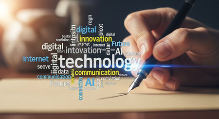 E-learning concept on the virtual screen. Internet education. Words cloud.の素材