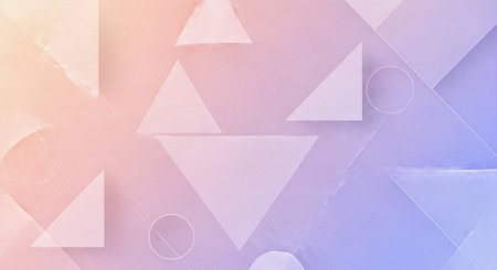 Abstract geometric background. Triangles and circles in pastel colors.の素材