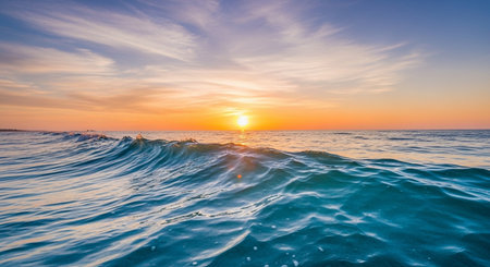 Beautiful sunset on the sea. Beautiful seascape. Nature composition.の素材