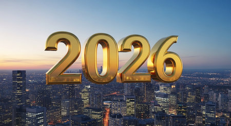 New Year 2016 in New York City - 3D Rendered Imageの素材