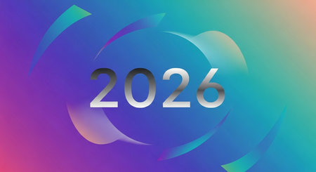 Happy New Year 2026. Greeting card. Vector illustration.の素材