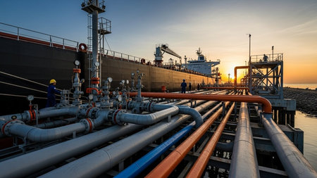 Oil and gas industry. Oil and gas industry. Production and transportation of oil and gas.の素材