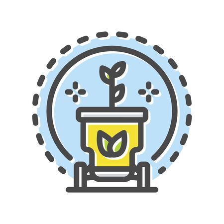 Municipal forestry, urban greening, gardening thin line icon,isolated on white. Deforestation problem outline pictogram. Earth day, nature protection vector element for infographic, web.のイラスト素材