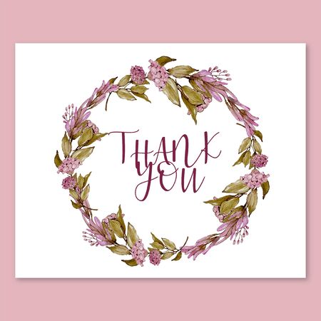 vintage watercolor flowers wreathのイラスト素材