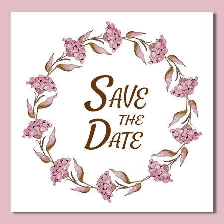 vintage watercolor flowers wreathのイラスト素材