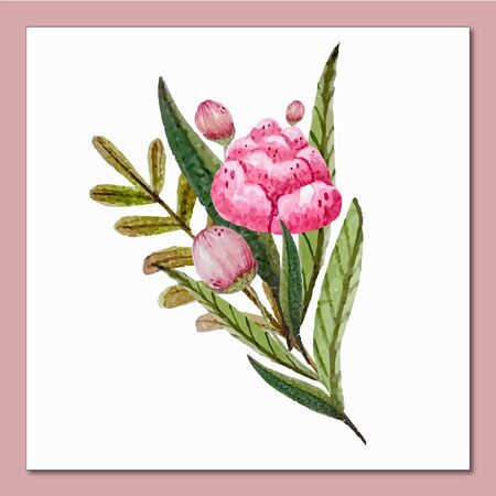 watercolor floral bouquetのイラスト素材