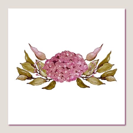 Vintage Watercolor vector wreath  on a white background. Floral illustration for design greeting cards, wedding invitations, natural cosmetics, packaging and tea.のイラスト素材