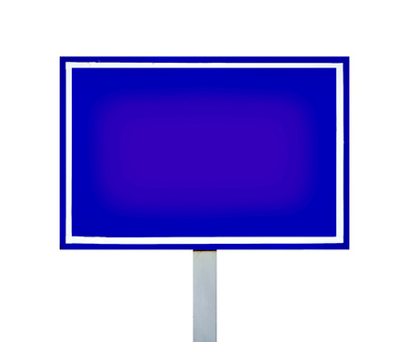 Blank blue plate White backgroundの写真素材