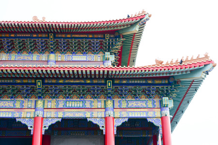 Chinese temple's roof in Thailand.の写真素材